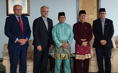 Professor Trevor McMillan, Professor Richard Luther, with Brunei Minister of Education